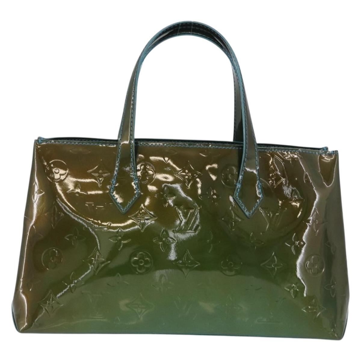 Louis Vuitton LOUIS VUITTON Monogram Vernis Wilshire PM Bag Blue Lagon M91724 LV Authentic bs33564