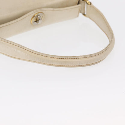 Gucci GUCCI Hand Bag Leather White Silver Authentic ep13227
