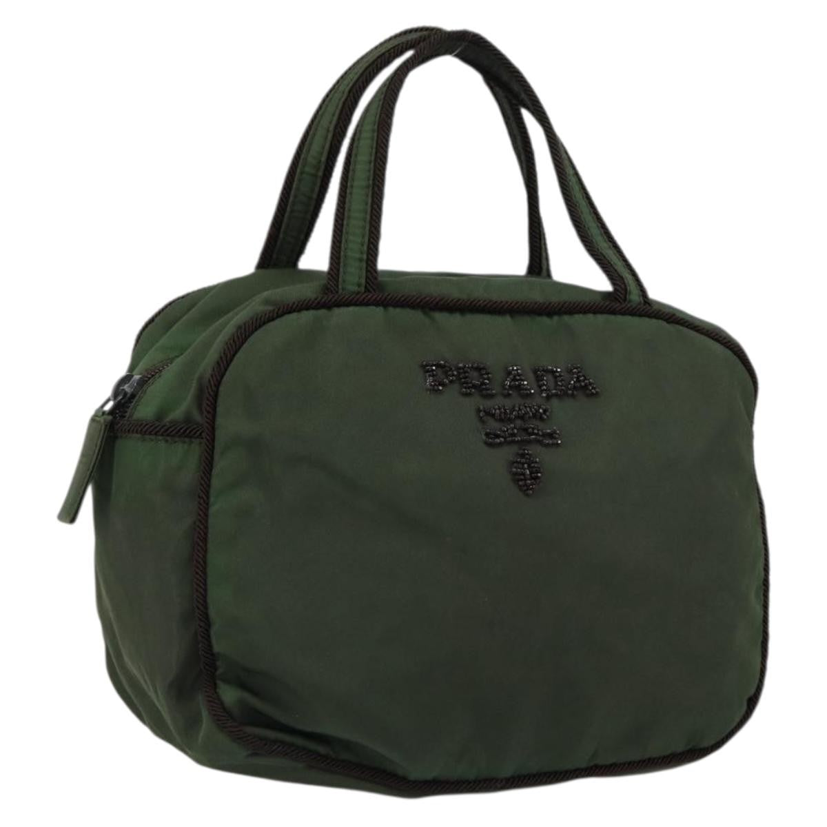 Prada PRADA Hand Bag Nylon Green Authentic 153060