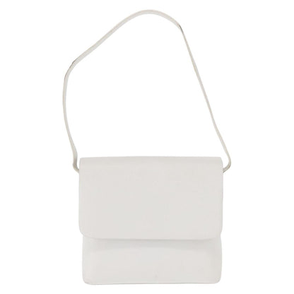 Gucci GUCCI Shoulder Bag Leather White Silver 001 1998 1767 Authentic BA5637