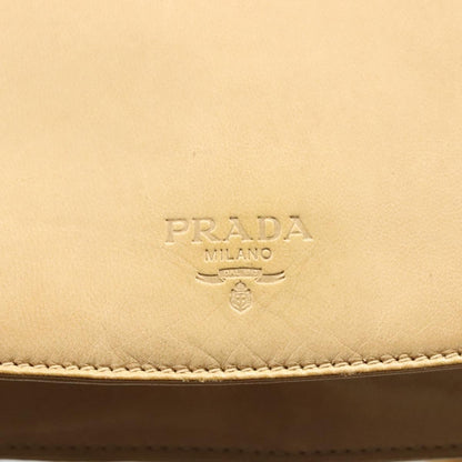 Prada PRADA Chain Shoulder Bag Leather Beige Authentic 141913