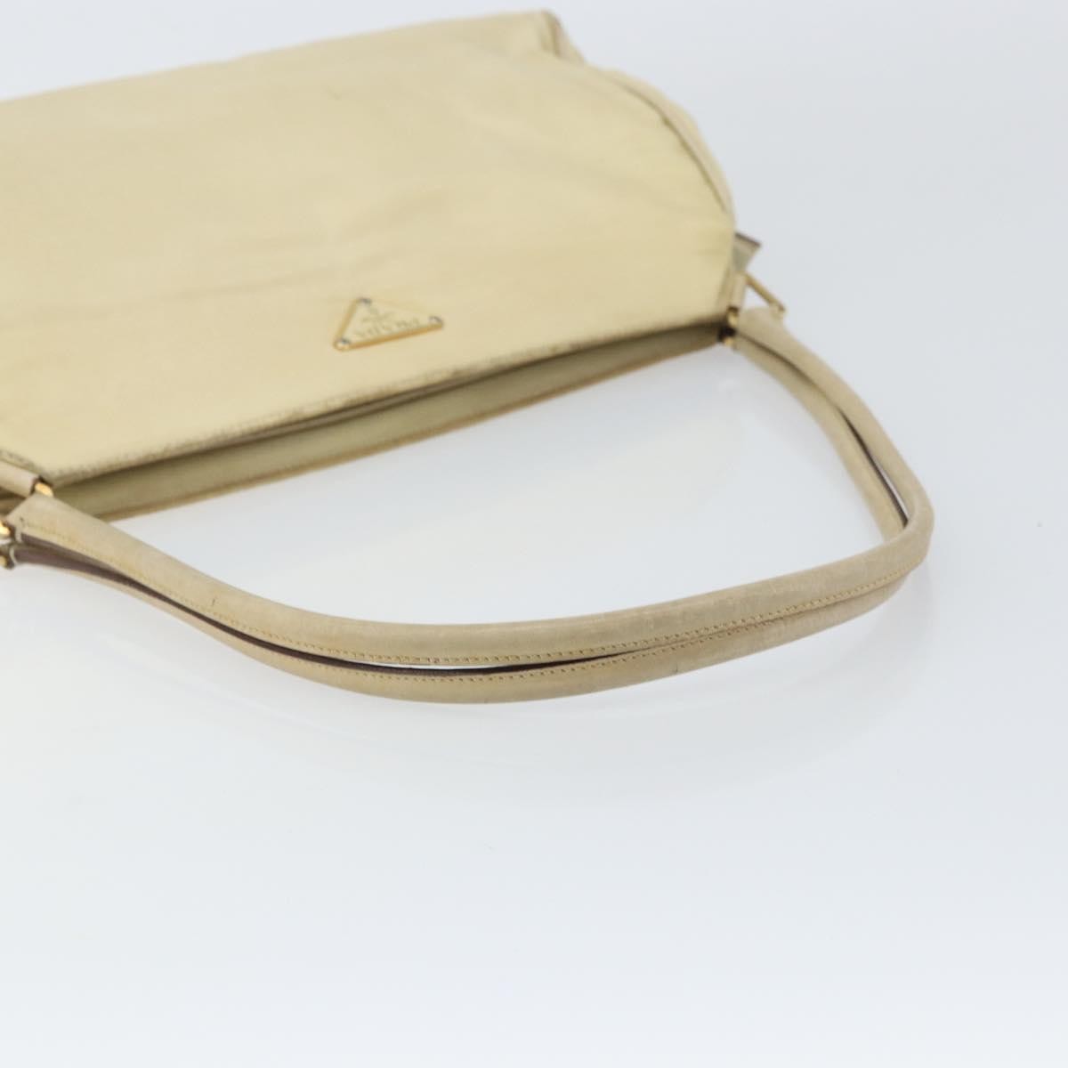 Prada PRADA Shoulder Bag Nylon Beige Gold Authentic ep12445