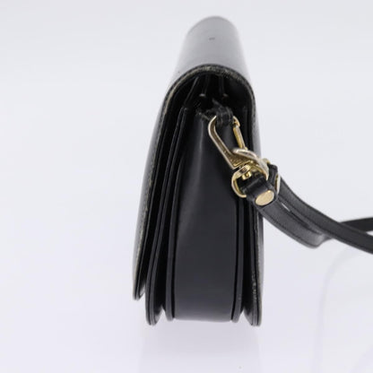 Celine CELINE Horse Carriage Shoulder Bag Leather Navy Gold Authentic BA6372
