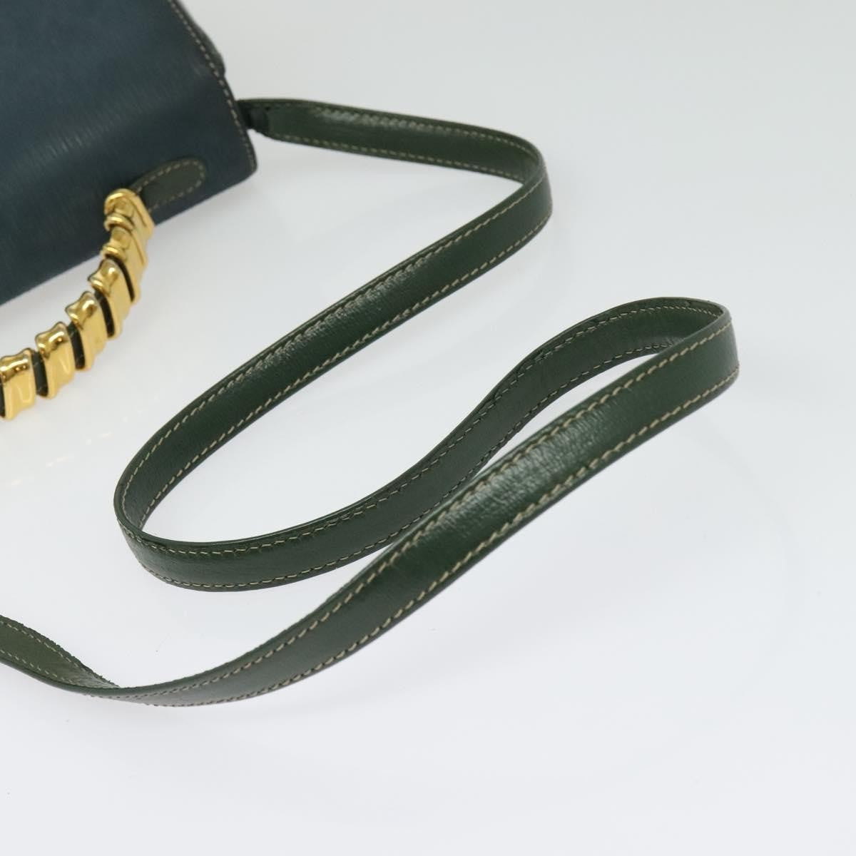 Loewe LOEWE Velazquez Hand Bag Leather 2way Green Gold Authentic ep10716