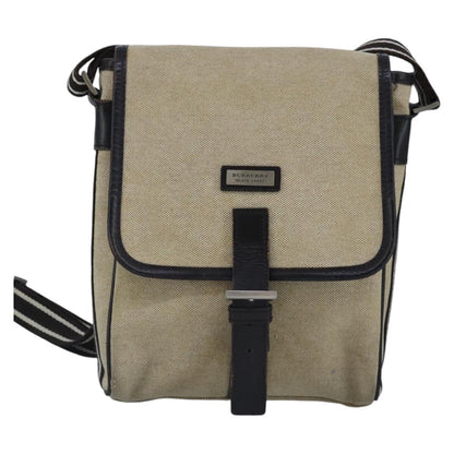 Burberry BURBERRY Shoulder Bag Canvas Beige Authentic ti2263
