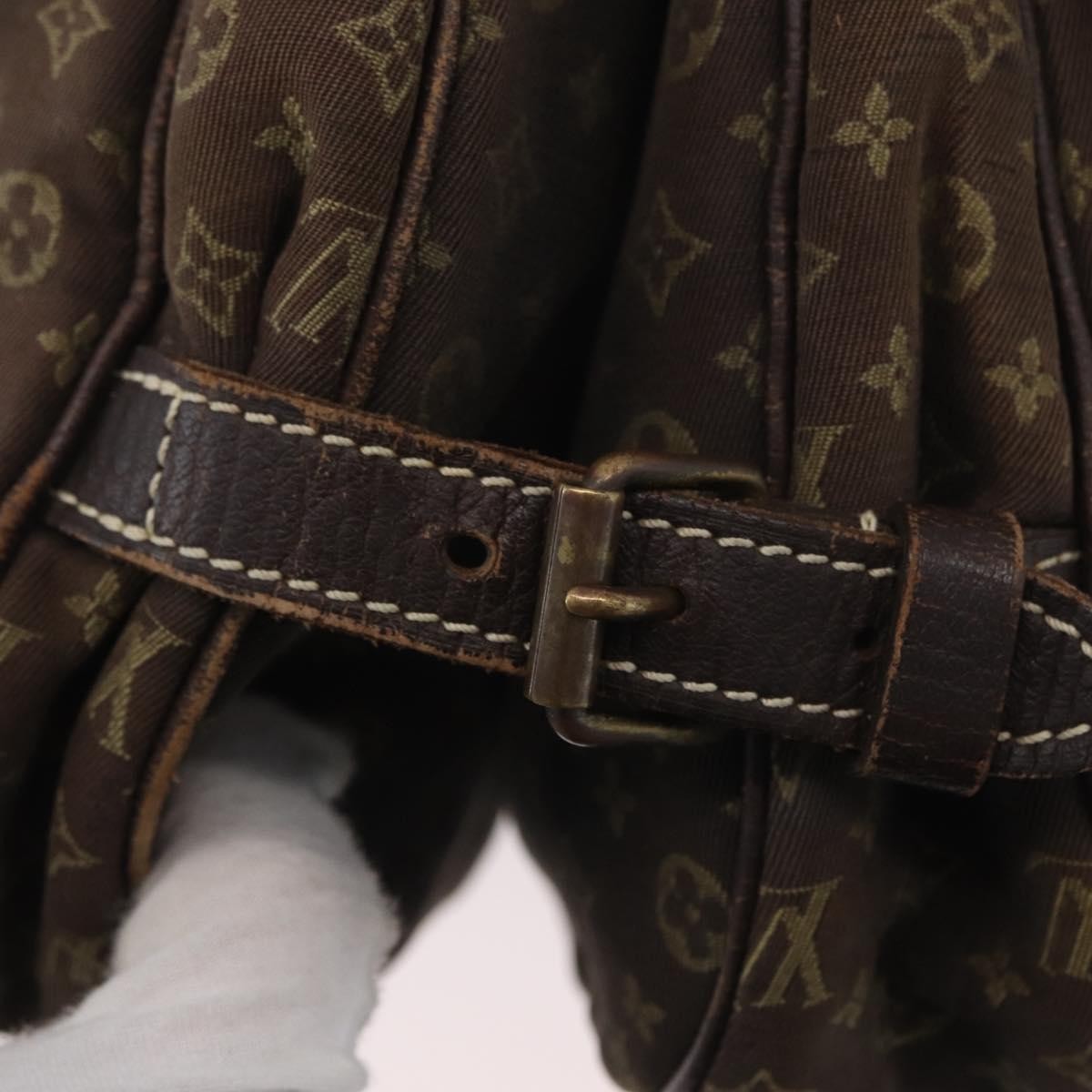 Louis Vuitton LOUIS VUITTON Monogram Mini Lin SaumurPM Shoulder Bag Brown M95227 Authentic BSZ306