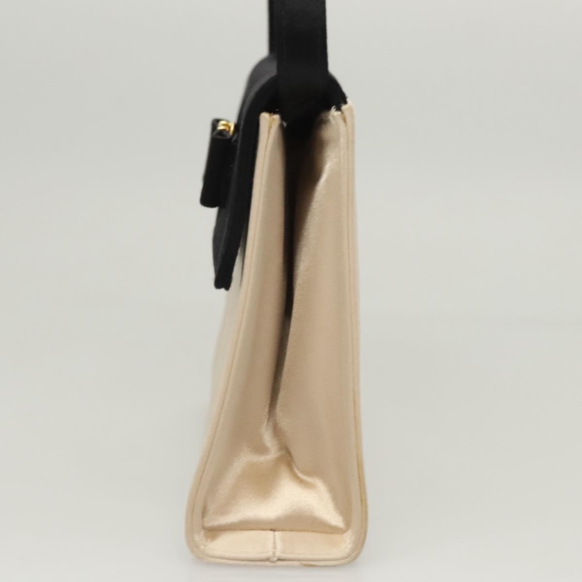 Salvatore Ferragamo Salvatore Ferragamo Vala Hand Bag Satin Beige Gold Authentic BA2675
