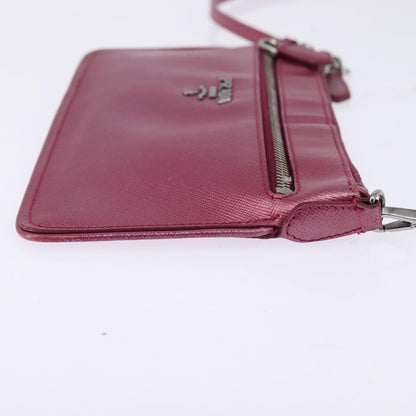 Prada PRADA Shoulder Bag Safiano leather Pink Silver Authentic SW1708