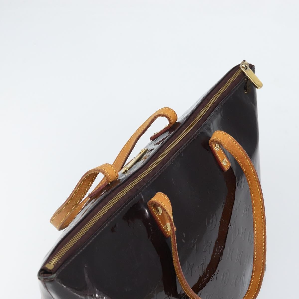 Louis Vuitton LOUIS VUITTON Monogram Vernis Bellevue GM Tote Bag Amarante M93589 Authentic 166294