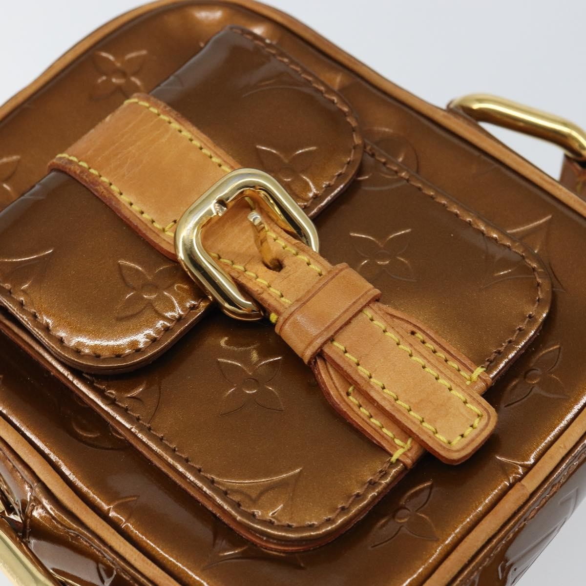 Louis Vuitton LOUIS VUITTON Monogram Vernis Christie PM Bag Bronze M91111 Authentic ep12411