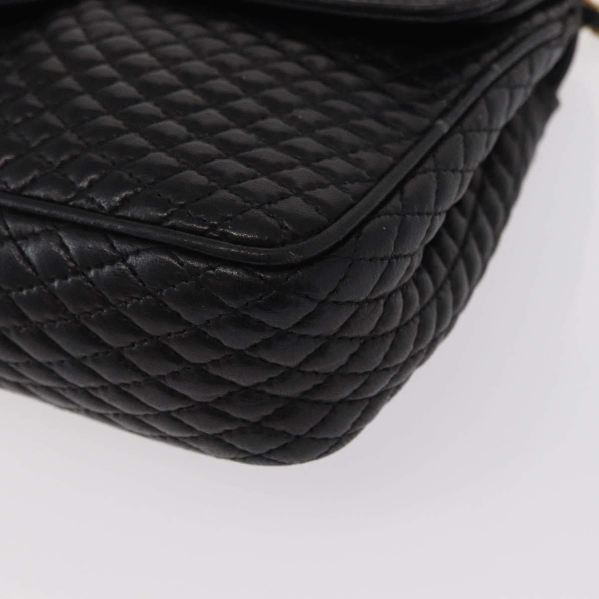 BALLY BALLY Chain Shoulder Bag Leather Black Gold Authentic 157788