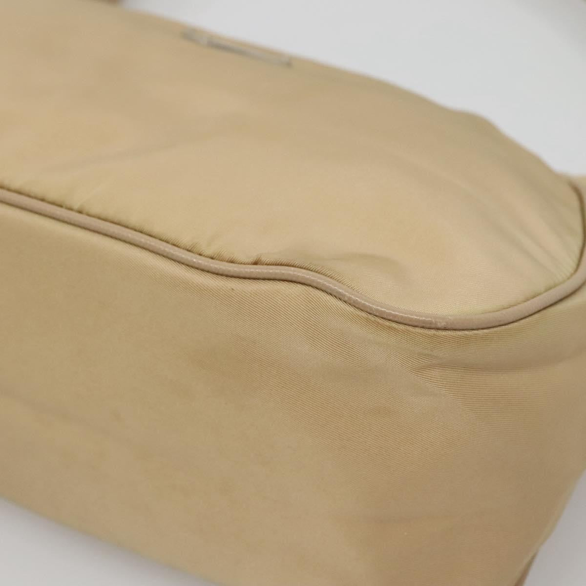 Prada PRADA Shoulder Bag Nylon Beige Silver Authentic 120952