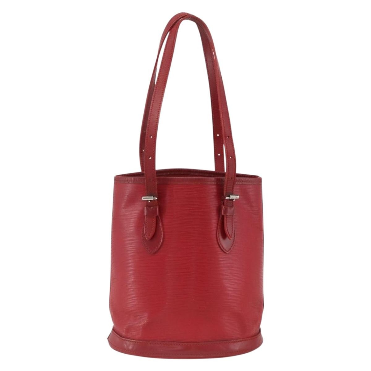 Louis Vuitton LOUIS VUITTON Epi Bucket PM Shoulder Bag Red M5899E LV Authentic bs34346