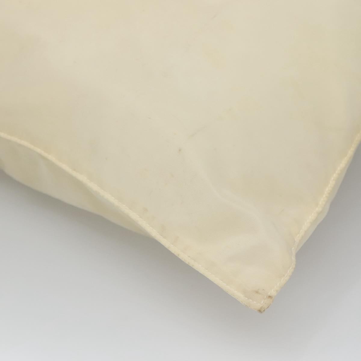 Prada PRADA Tote Bag Nylon Cream Silver Authentic bs26062