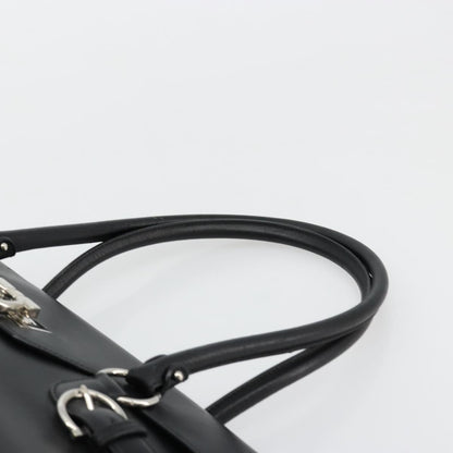 Salvatore Ferragamo Salvatore Ferragamo Gancini Hand Bag Leather Black Silver Authentic 180592