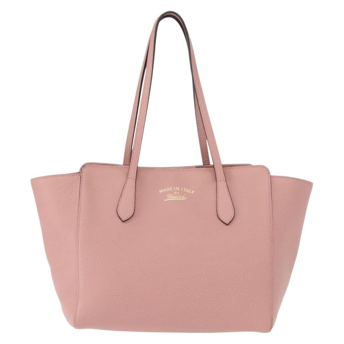 Gucci GUCCI Swing Tote Bag Leather Pink Gold 354408 Authentic am9500