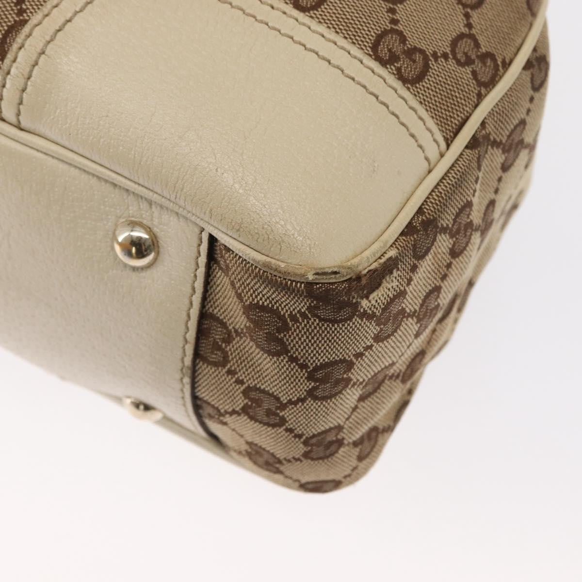 Gucci GUCCI GG Canvas Web Sherry Line Pretty Tote Bag Beige Gold 163805 Authentic ka637