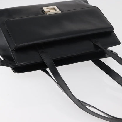 Gucci GUCCI Tote Bag Leather Black Silver Authentic 175365