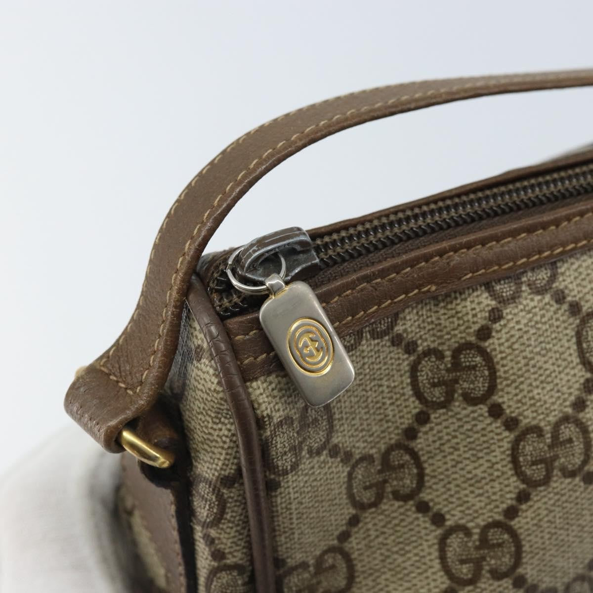 Gucci GUCCI GG Supreme Shoulder Bag PVC Beige Gold 89 01 021 Authentic ka3575