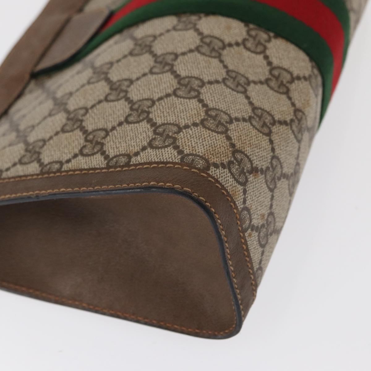 Gucci GUCCI GG Supreme Web Sherry Line Clutch Bag PVC Beige 89 01 002 Authentic BA9822