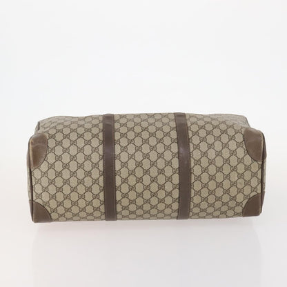 Gucci GUCCI GG Supreme Hand Bag Leather 2 Set Black Beige Authentic 173983