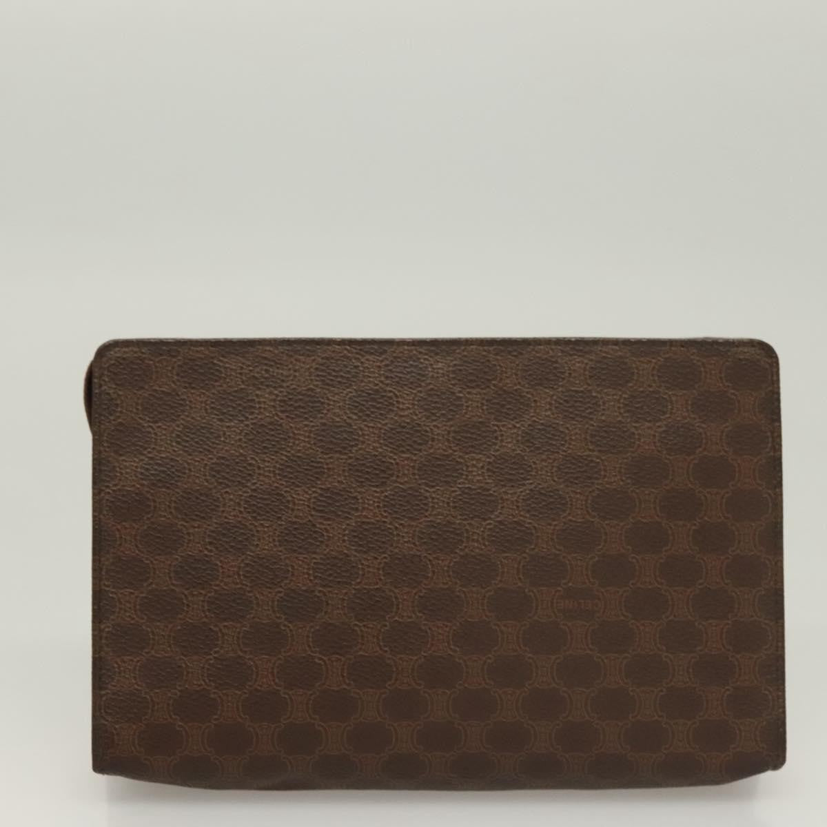 Celine CELINE Macadam Canvas Pouch Clutch Bag 2 Set Brown Authentic yk18950