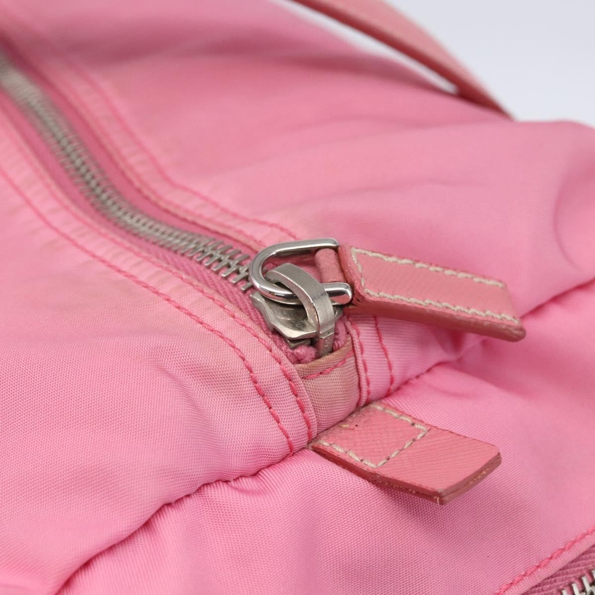 Prada PRADA Hand Bag Nylon Pink Silver Authentic 155083