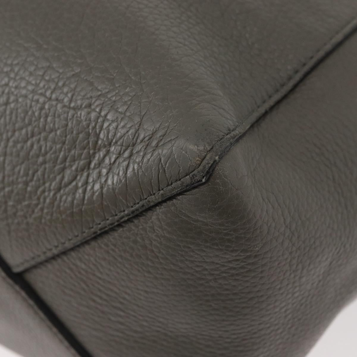 Celine CELINE Cabas Phantom Tote Bag Leather Gray Silver Authentic hk3679