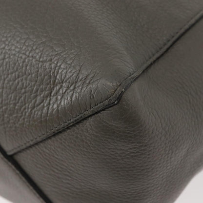 Celine CELINE Cabas Phantom Tote Bag Leather Gray Silver Authentic hk3679