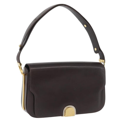 Gucci GUCCI Shoulder Bag Leather Brown Gold Authentic ep13909
