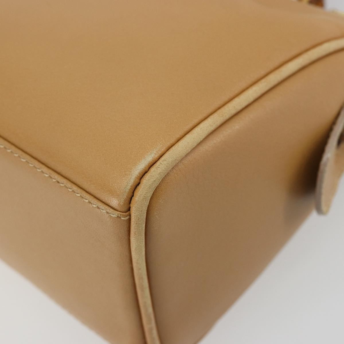 Gucci GUCCI Bamboo Hand Bag Leather 2way Beige Gold Authentic 181116