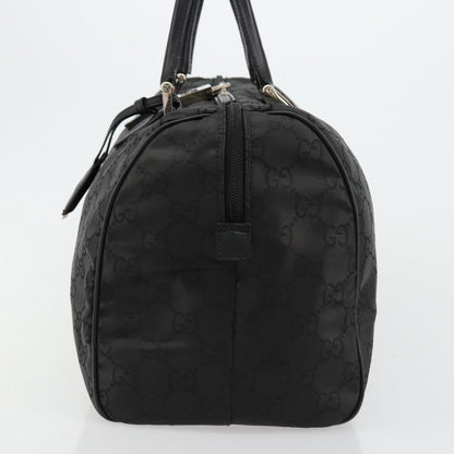 Gucci GUCCI GG Supreme Boston Bag PVC Black Silver Authentic ep14143