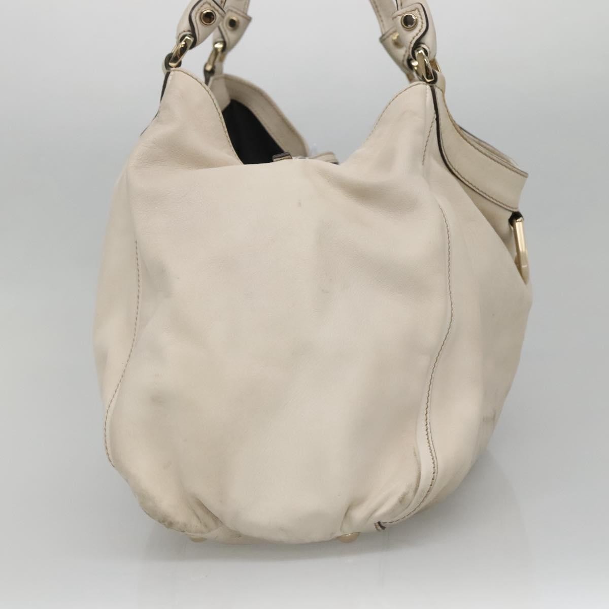 Gucci GUCCI Tote Bag Leather Ivory Gold 189835 Authentic 135191