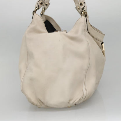 Gucci GUCCI Tote Bag Leather Ivory Gold 189835 Authentic 135191