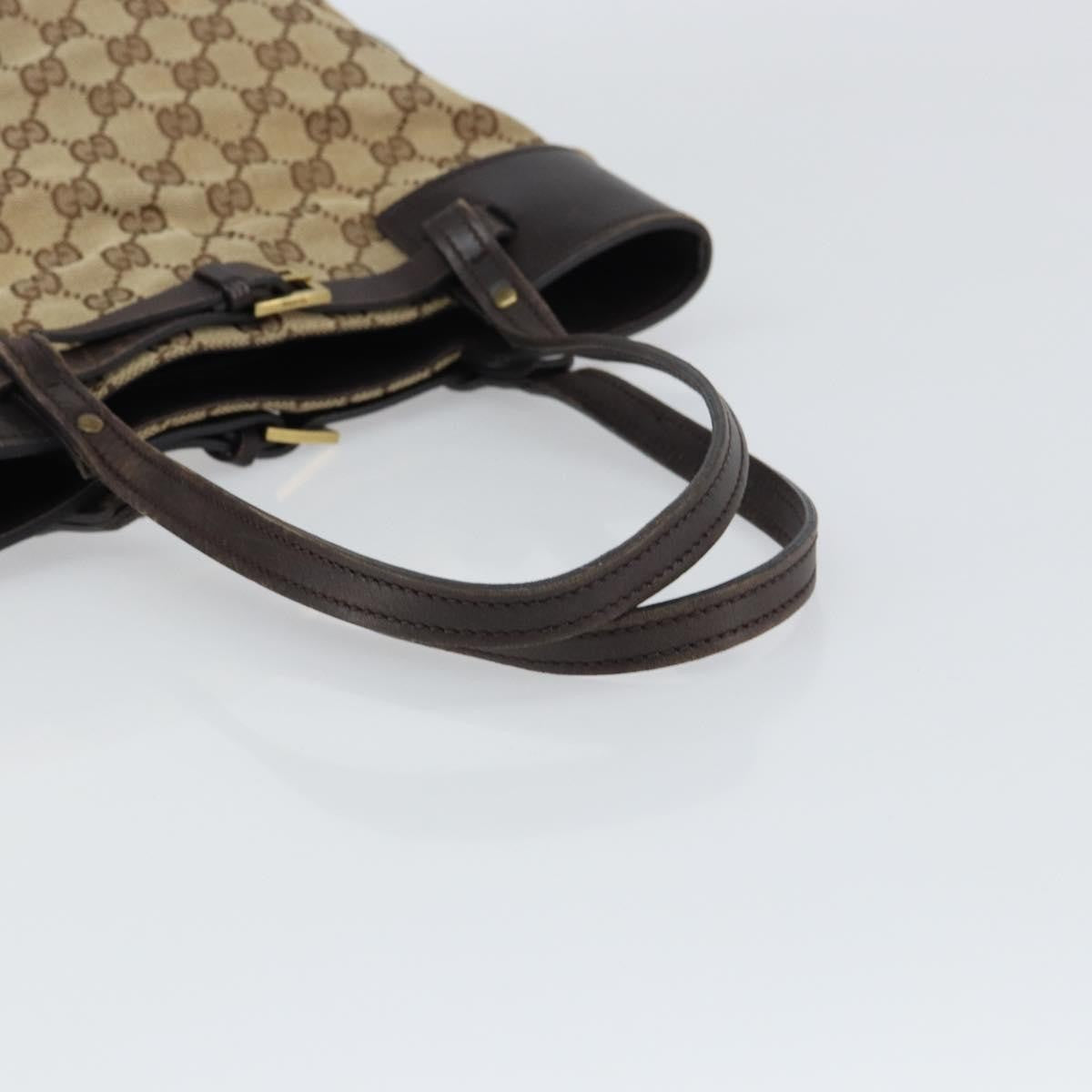 Gucci GUCCI GG Canvas Tote Bag Beige Gold 107757 Authentic ka751