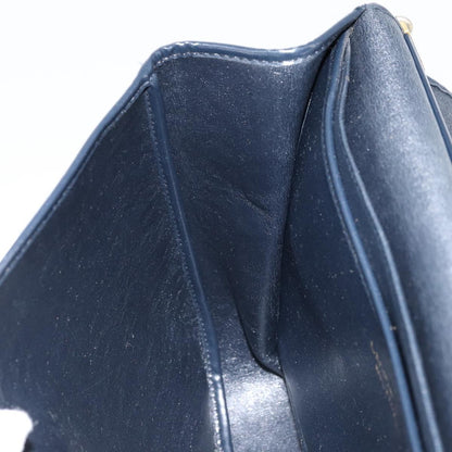 Dior Christian Dior Trotter Canvas Shoulder Bag Navy Gold Authentic gh1790