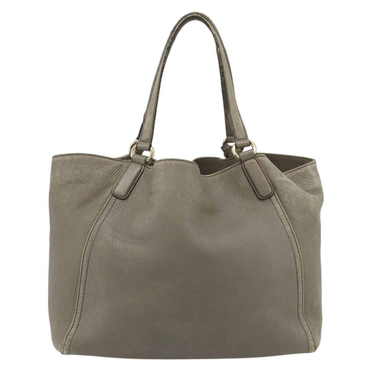 Gucci GUCCI Soho Hand Bag Leather Gray Gold 282309 Authentic 178647