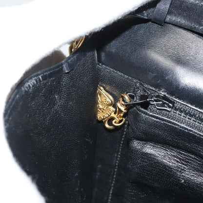 Gucci GUCCI Chain Shoulder Bag Leather Black Gold Authentic ep9431