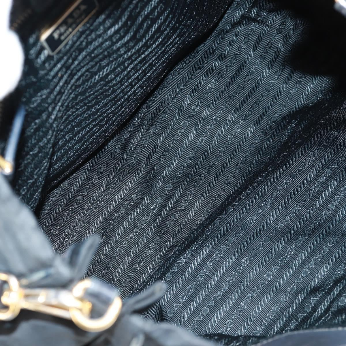 Prada PRADA Hand Bag Nylon 2way Black Gold Authentic 160520