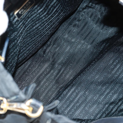 Prada PRADA Hand Bag Nylon 2way Black Gold Authentic 160520