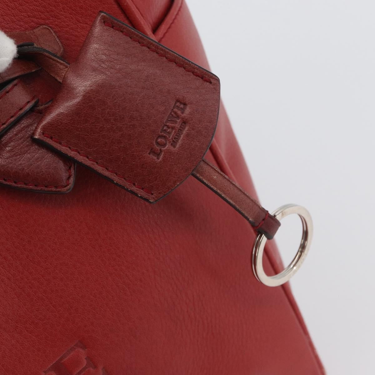 Loewe LOEWE Heritage Tote Bag Leather Red Silver Authentic BSZ189