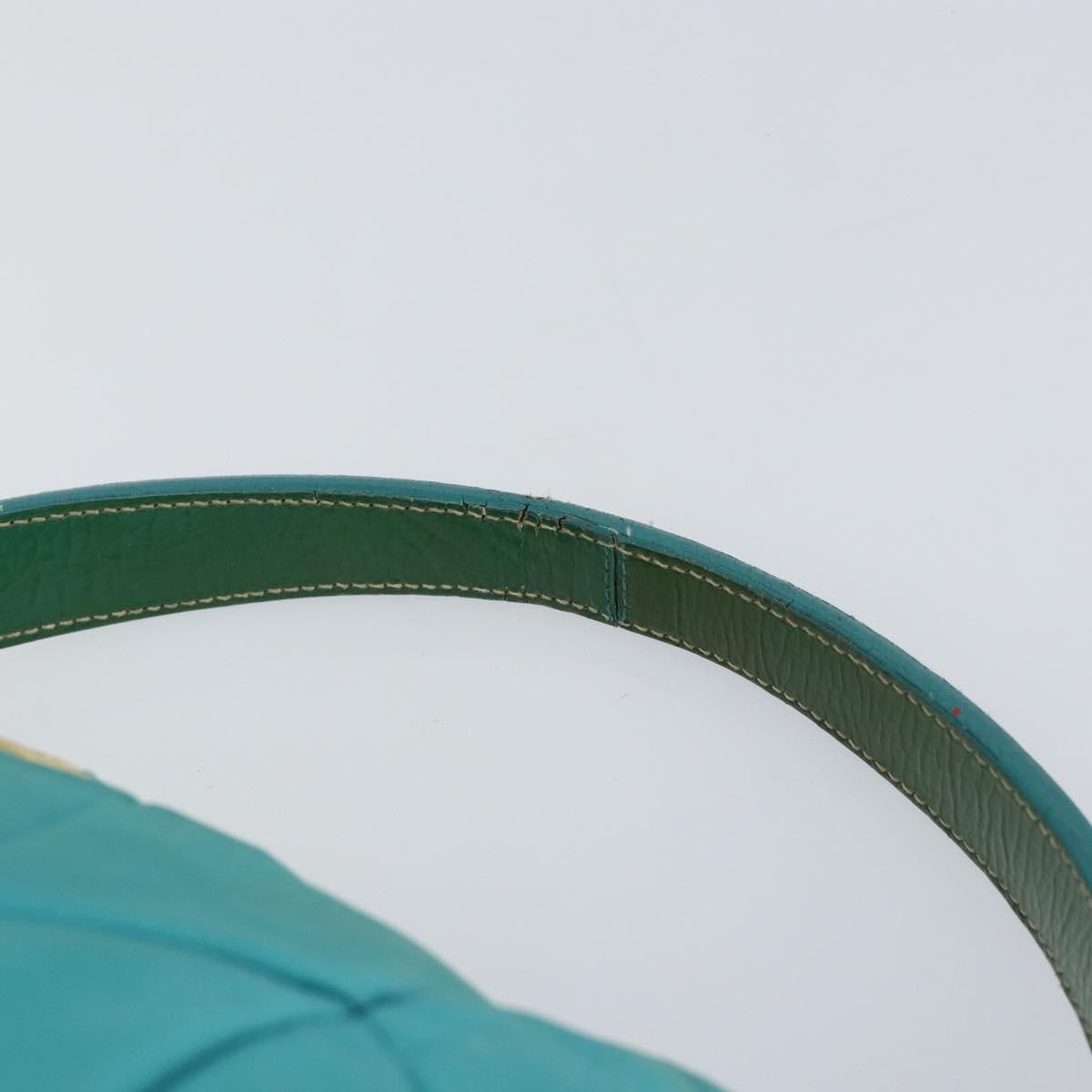 Prada PRADA Shoulder Bag Nylon Turquoise Blue Gold Authentic 148398