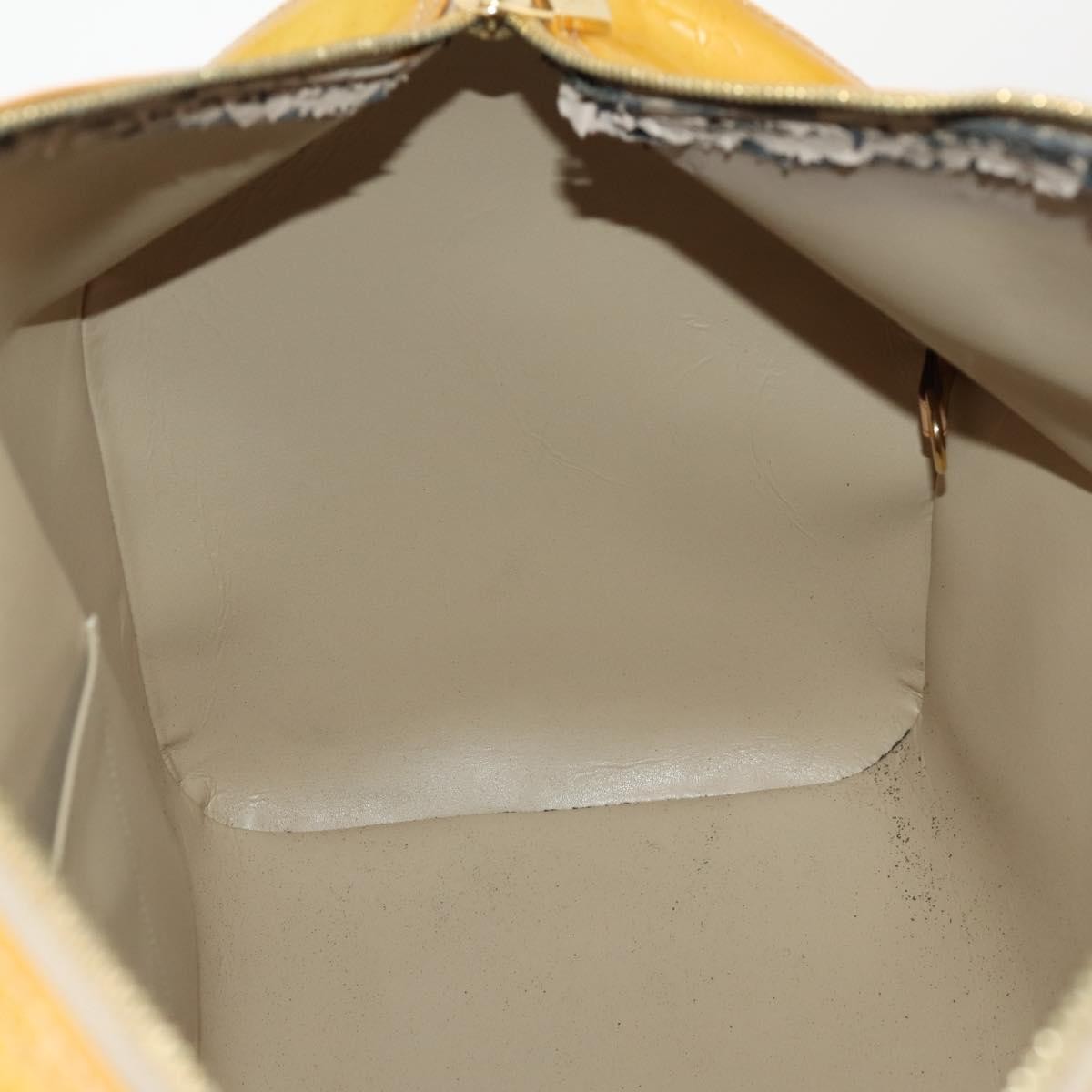 Louis Vuitton LOUIS VUITTON Monogram Vernis Mercer Boston Bag Beige M91000 LV Authentic ARZ413