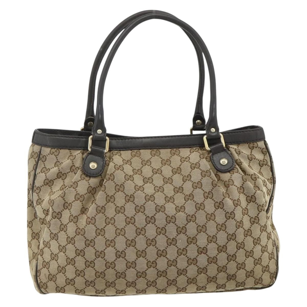 Gucci GUCCI GG Canvas Tote Bag Beige Gold 296835 Authentic 178263