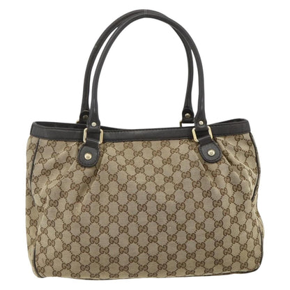 Gucci GUCCI GG Canvas Tote Bag Beige Gold 296835 Authentic 178263