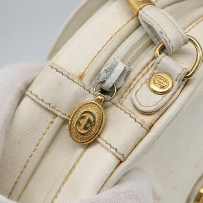 Gucci GUCCI Micro GG Supreme Shoulder Bag Leather White Gold 007 115 0088 Authentic 158504