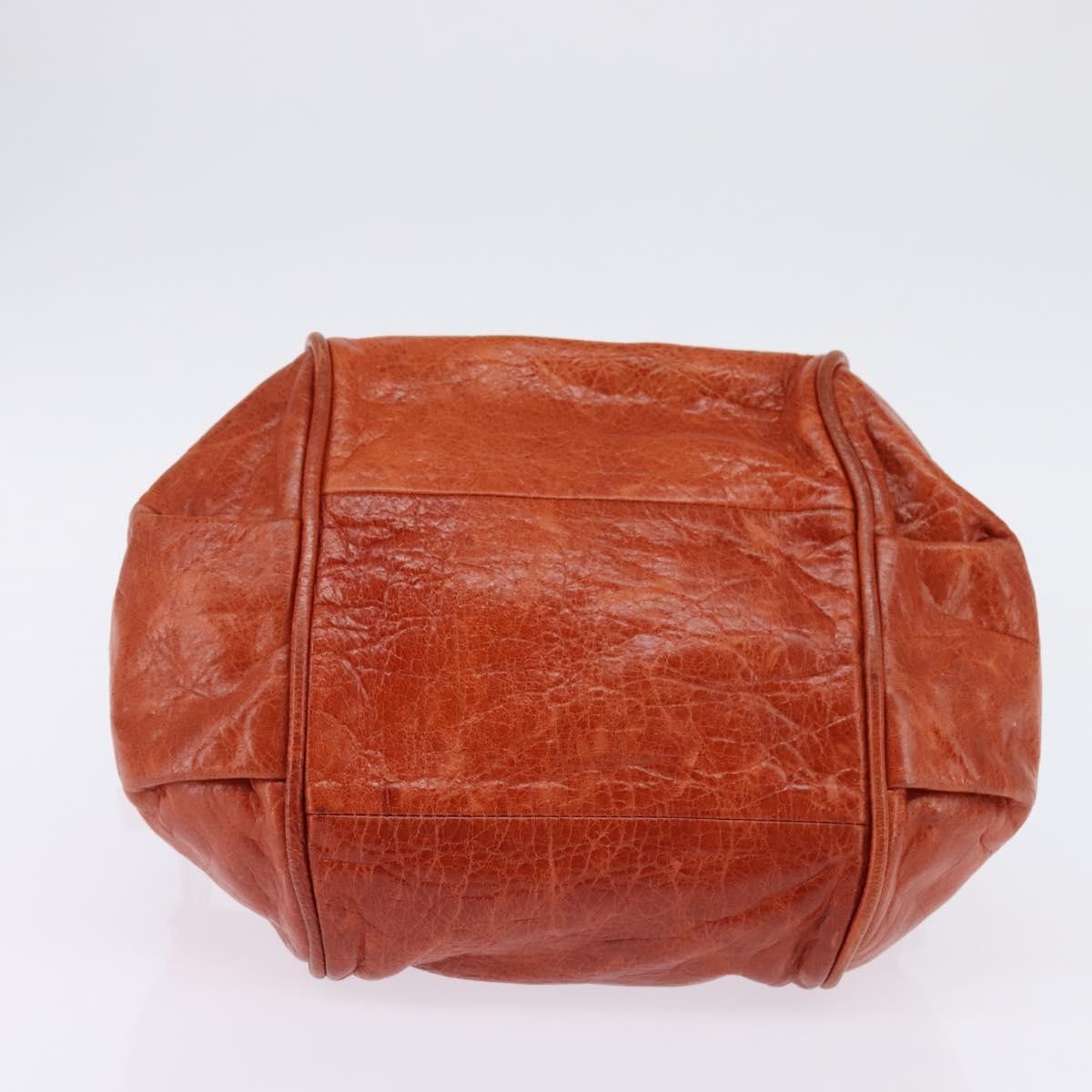 Chloé Chloé Chloe Etel Hand Bag Leather 2way Orange Gold Authentic am9029