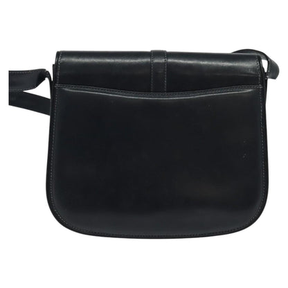 Gucci GUCCI Shoulder Bag Leather Navy Gold Authentic ep8402