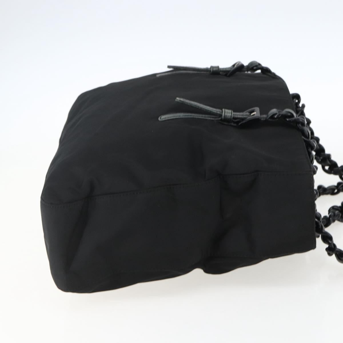 Prada PRADA Chain Shoulder Bag Nylon Black Authentic 170424