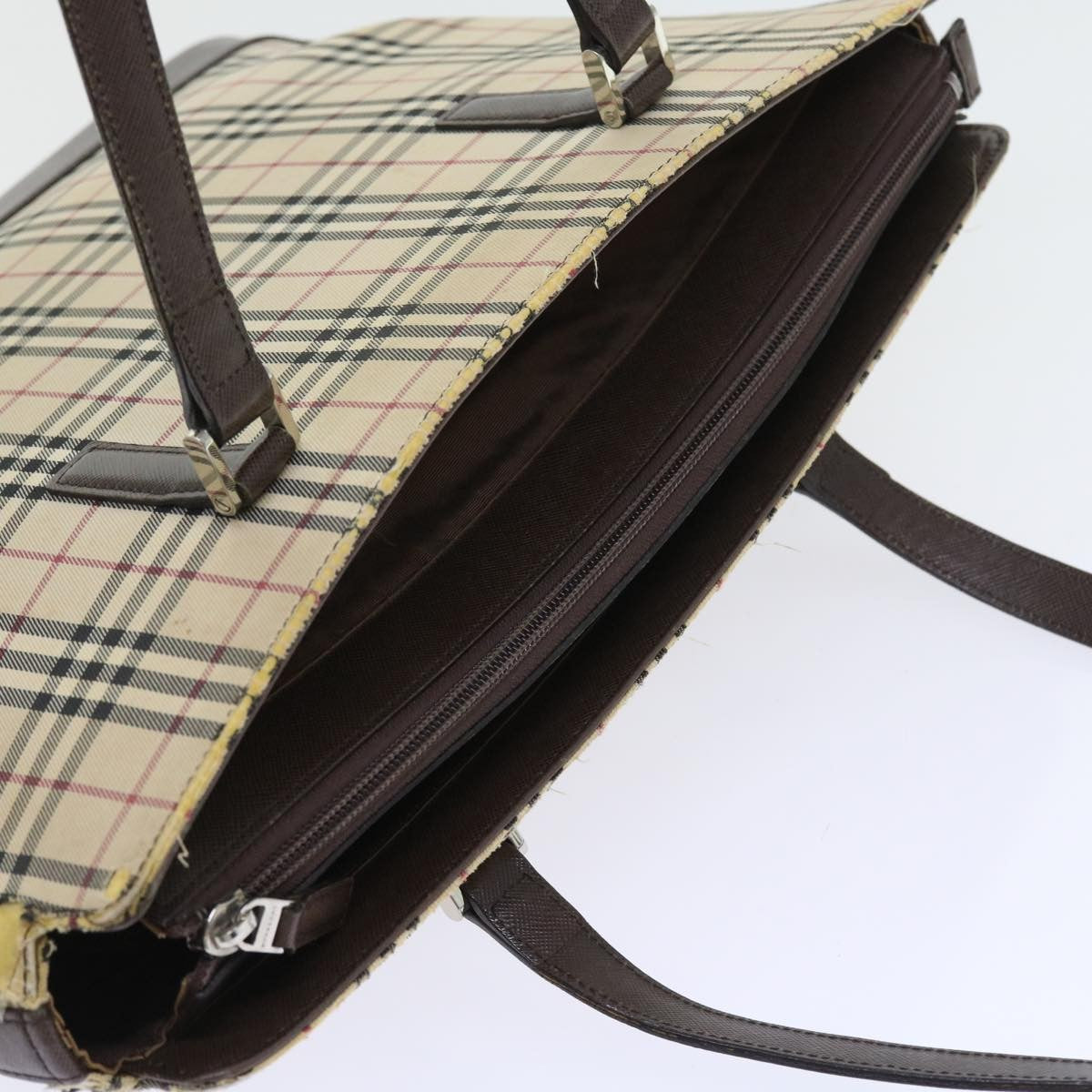 Burberry BURBERRY Nova Check Tote Bag Canvas Beige Authentic 56398